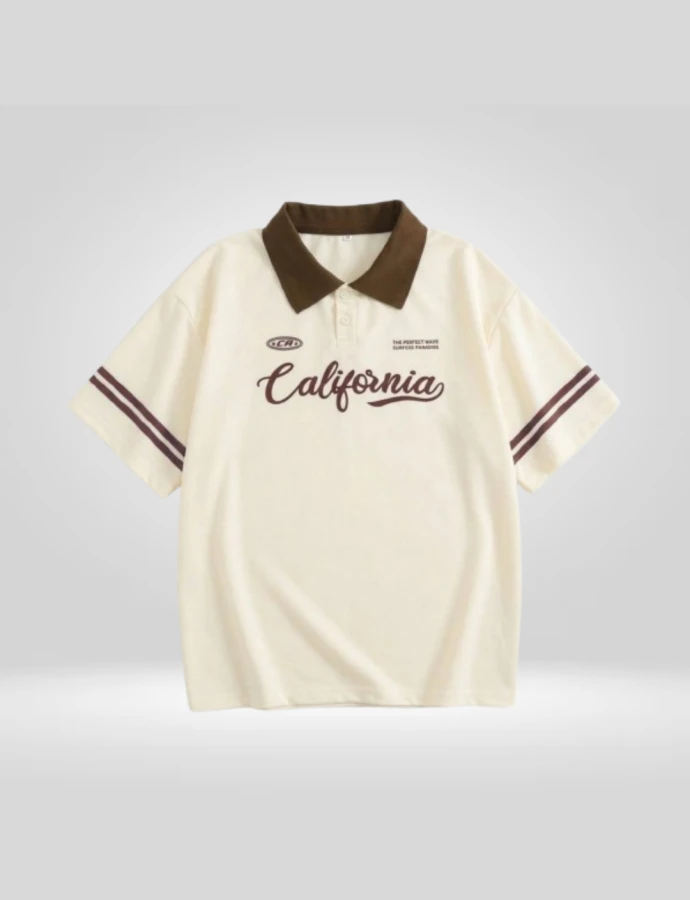 Remera polo crema