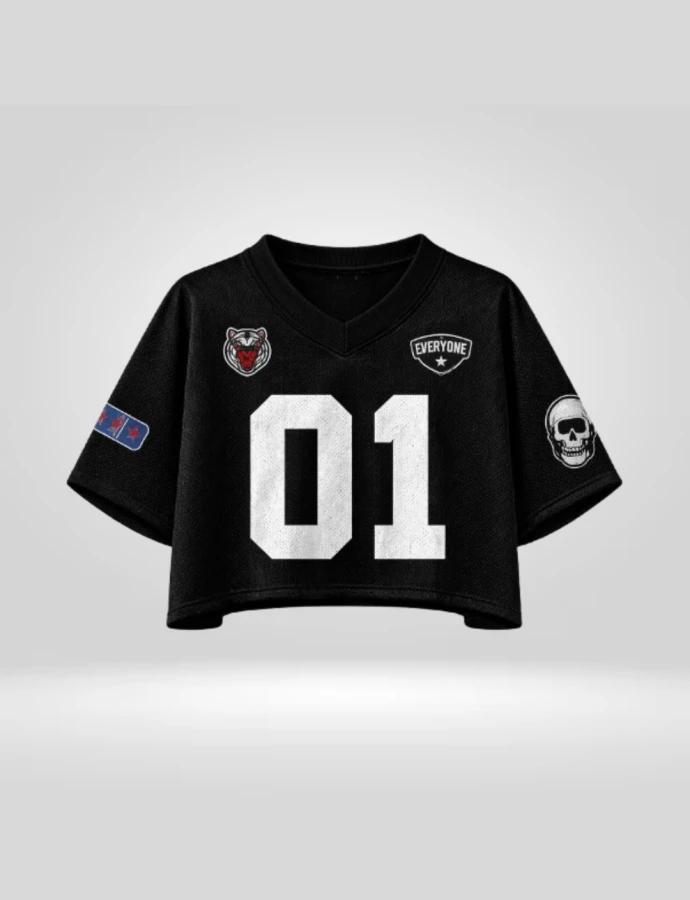 Remera Crop Deportiva Negra