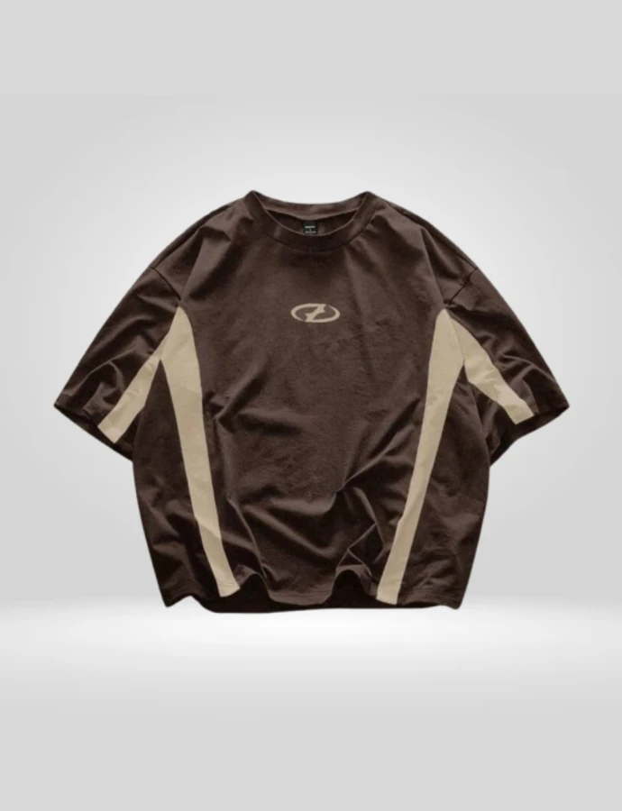 Remera Oversize Bicolor Marrón